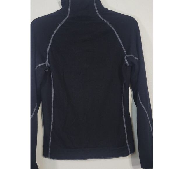 Smartwool Sweater Base Layer Womens Medium Black Quarter Zip Merino Wool Sweater - Picture 5 of 13